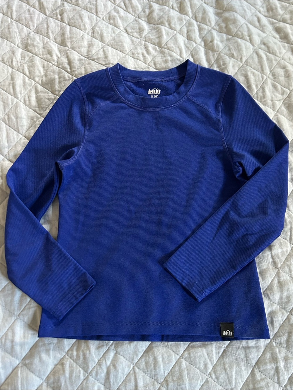 REI Unisex Kids Royal Blue Long-Sleeve base layer Shirt